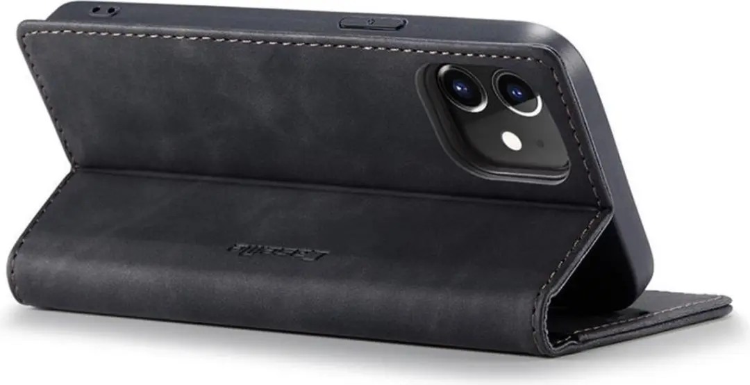 Caseme iPhone 12 Pro Max Wallet Case Cabello - Zwart