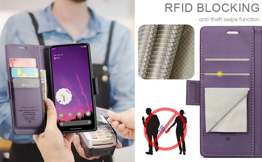 Caseme Wallet Case Paars - RFID & Magneetsluiting - Google Pixel 9/10 Pro XL - afbeelding 6 van 6