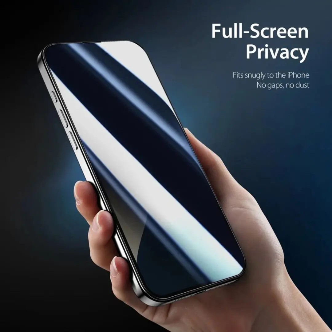 Dux Ducis Privacy Screenprotector iPhone 16 Plus - Zwart - afbeelding 6 van 6