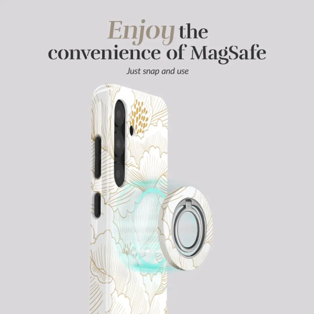 Mobilize MIO White Roses MagSafe Hoesje - Samsung Galaxy A57 5G
