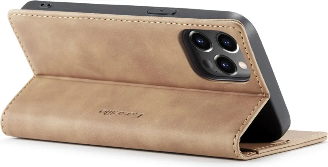 Caseme Retro Wallet Case CSM-39253 - iPhone 15 Pro Max - 2 Pasjes - Bruin