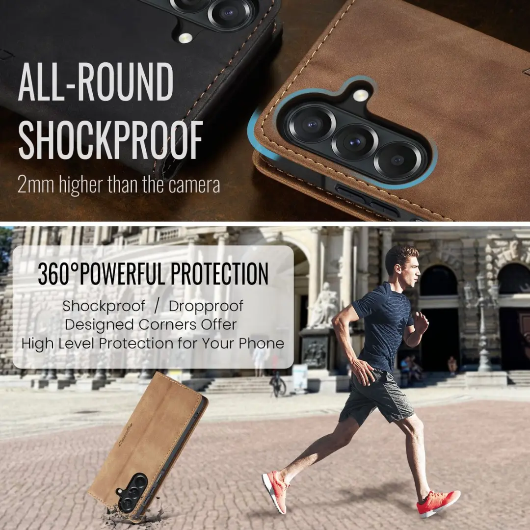 Caseme Hoesje Samsung Galaxy A27 Book Case - 2 Pasjes - Bruin