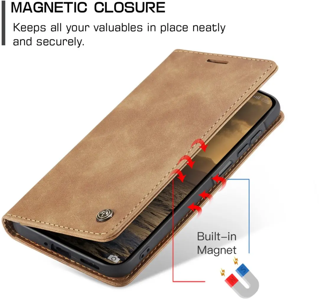 Caseme Hoesje Samsung Galaxy A27 Book Case - 2 Pasjes - Bruin