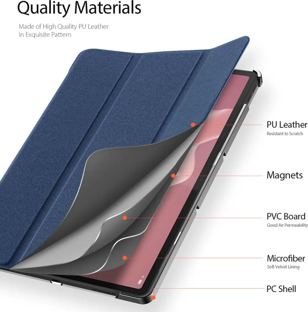 Dux Ducis Domo Tri-Fold Tablethoes - Lenovo Tab P12 12.7" - Blauw
