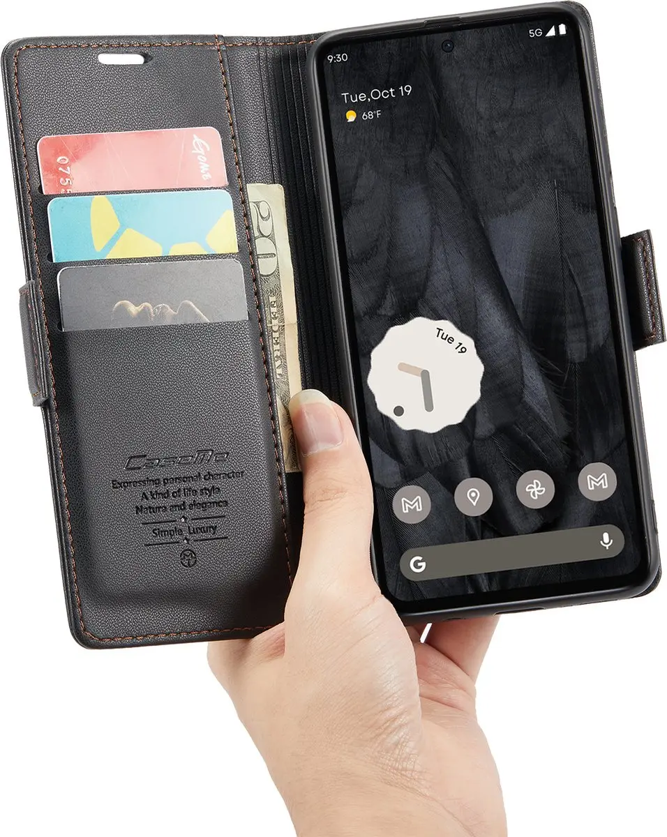 Caseme Wallet Case Google Pixel 8 Pro - RFID & Magneetsluiting - Zwart