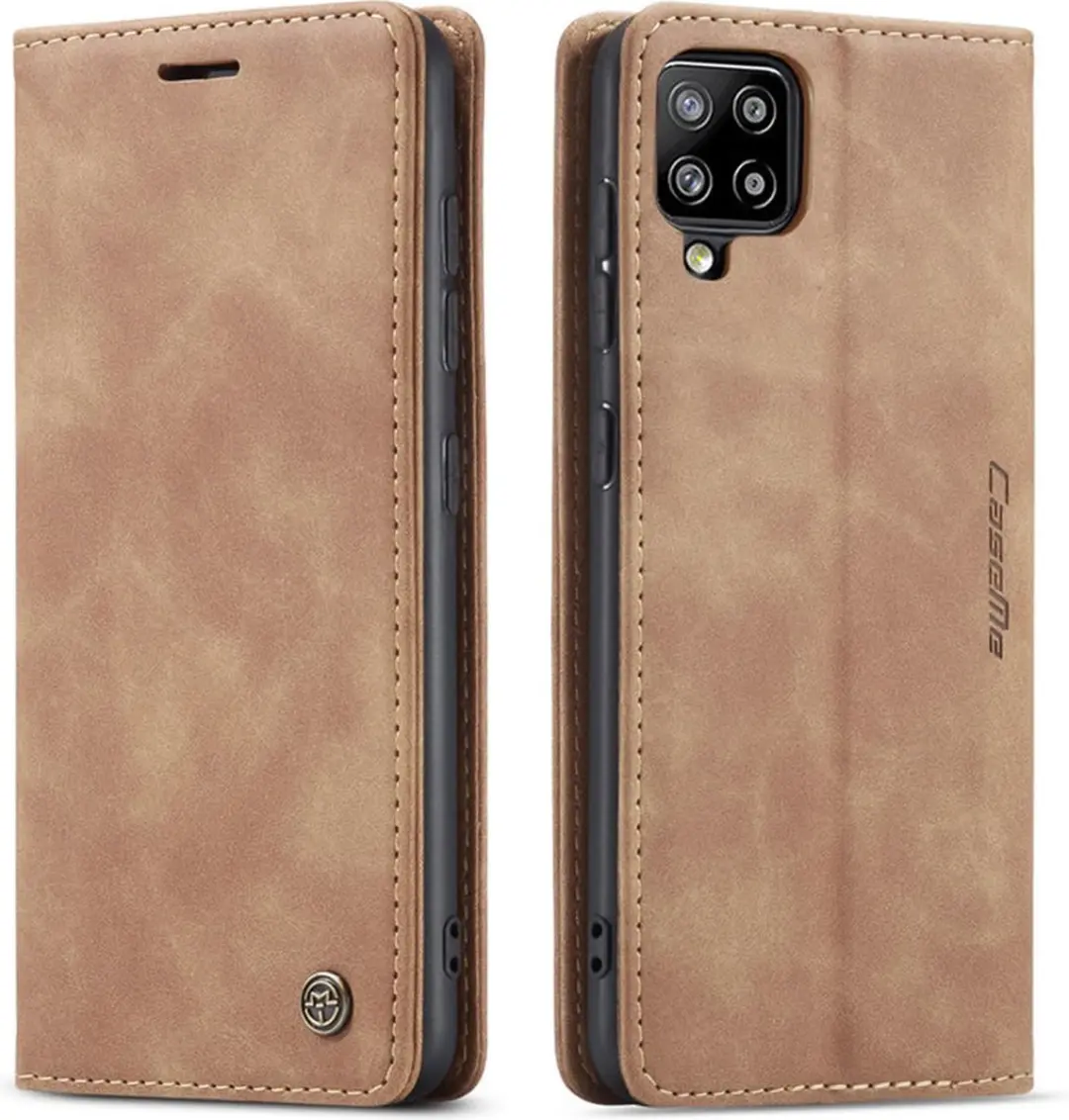Caseme Hoesje Samsung Galaxy A42 5G Wallet Book - Magneetsluiting - Licht Bruin A426-21