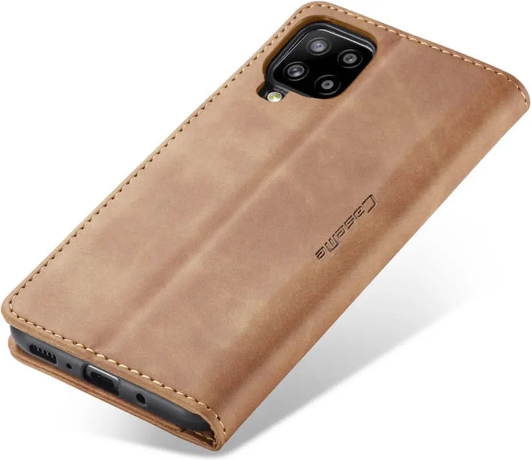 Caseme Hoesje Samsung Galaxy A42 5G Wallet Book - Magneetsluiting - Licht Bruin A426-21