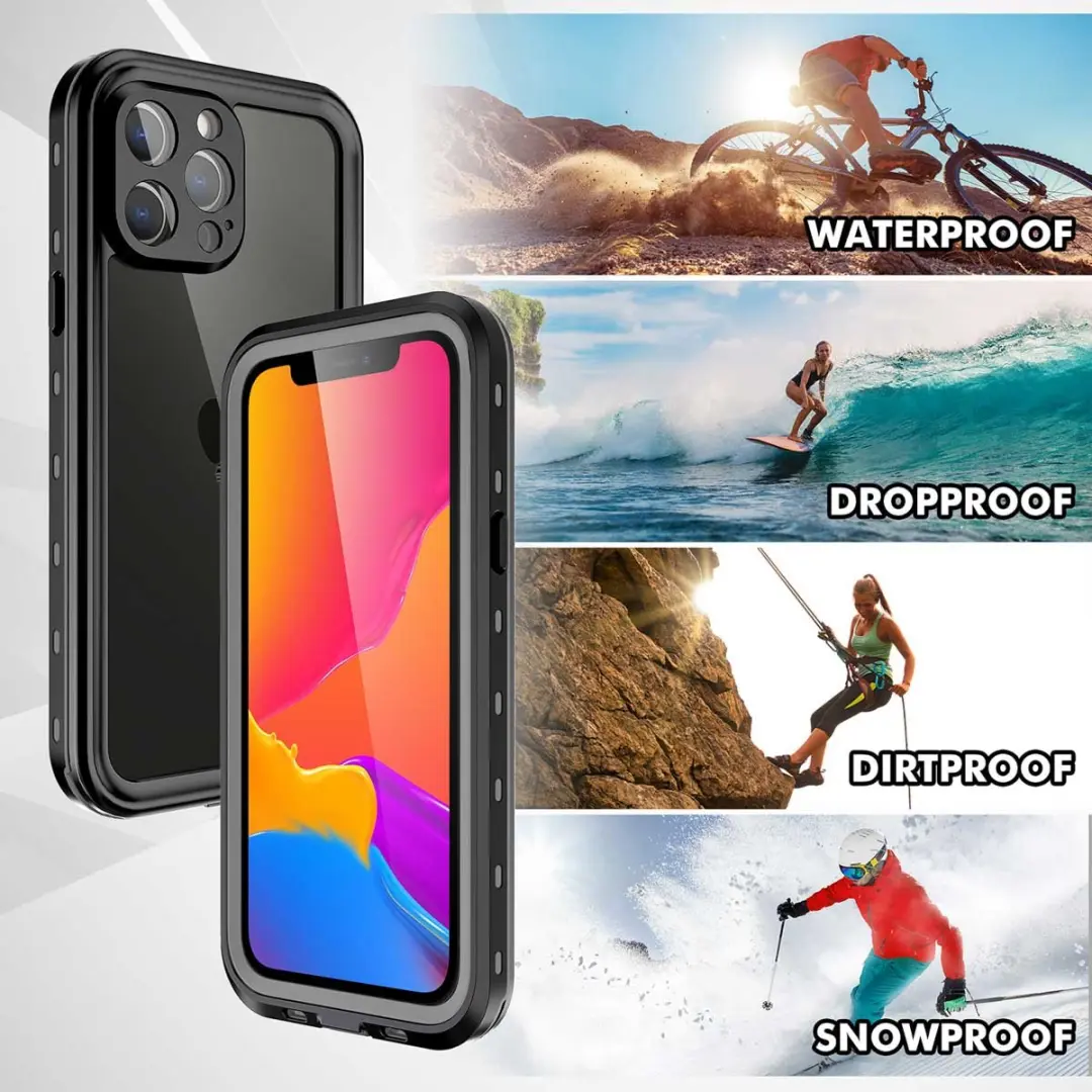 Redpepper Dot Plus Waterproof Backcover iPhone 13 Pro Max - Zwart - afbeelding 6 van 6