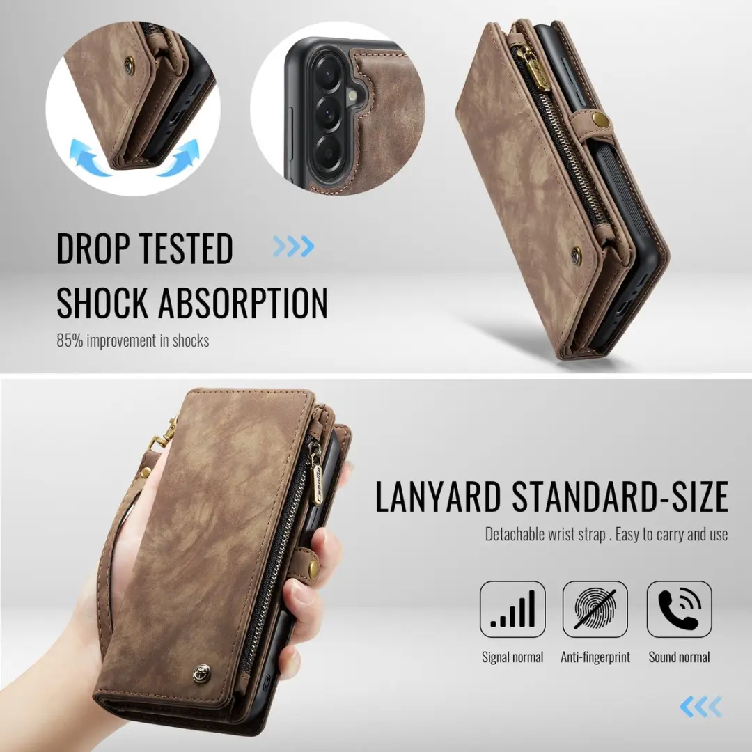 Caseme 008 Hoesje Samsung Galaxy A37 - 2-in-1 Book Case & Portemonnee - Bruin - afbeelding 6 van 6