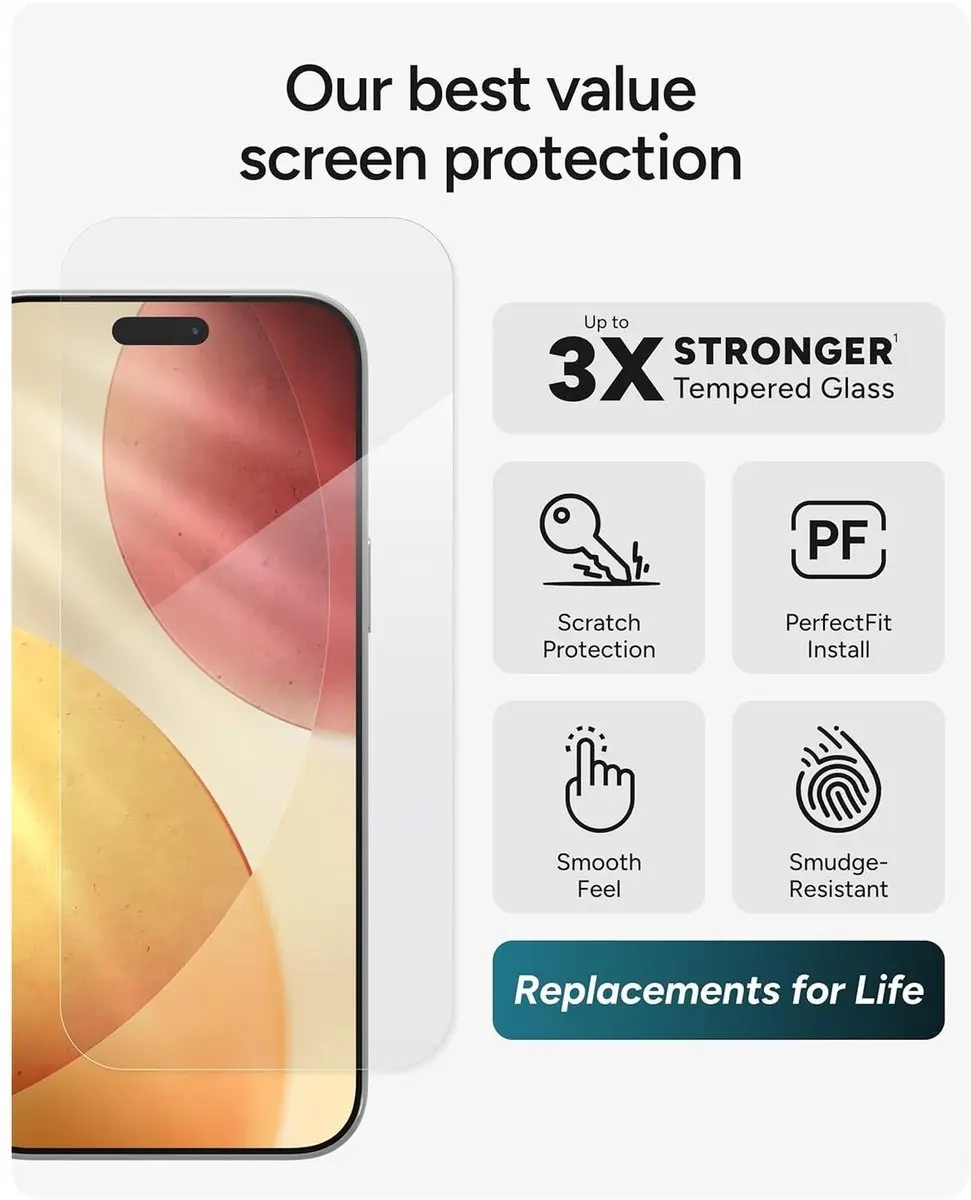 ZAGG InvisibleShield Glass+ iPhone 17 Pro Max Schermbeschermer - afbeelding 6 van 6