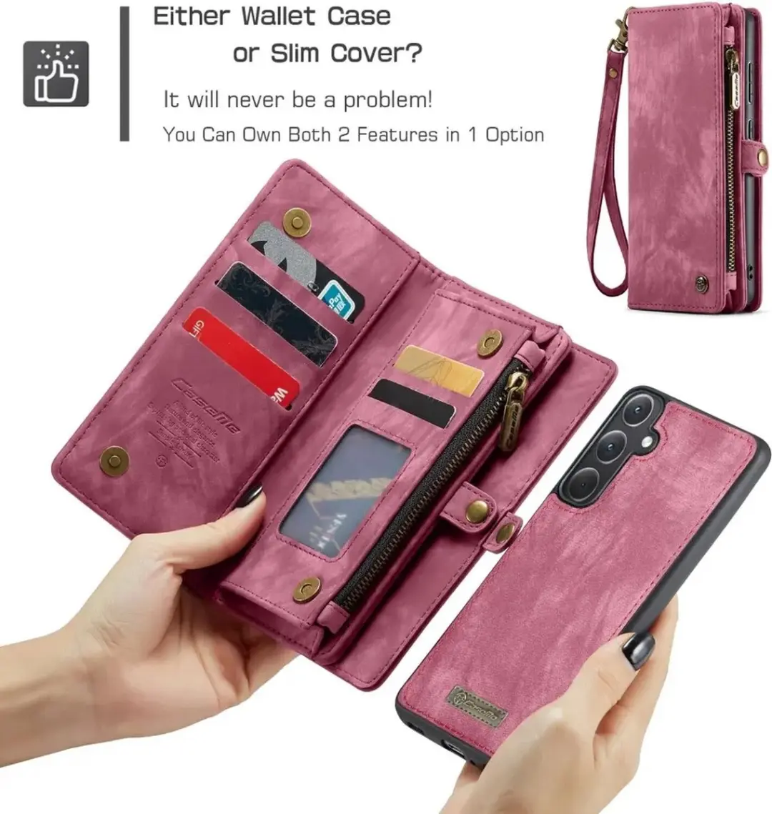 Caseme 008 Book Case Samsung Galaxy A36 - Portemonnee Rood - afbeelding 6 van 6