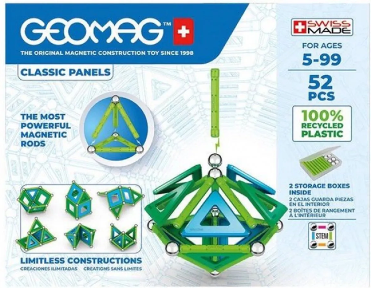 Geomag Classic Panels Green Line GM471 - 52-delig - Multikleur - afbeelding 6 van 6