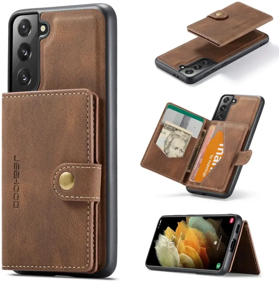 Caseme JH-01 Hoesje Samsung Galaxy S22 - 4 Pasjes Bruin
