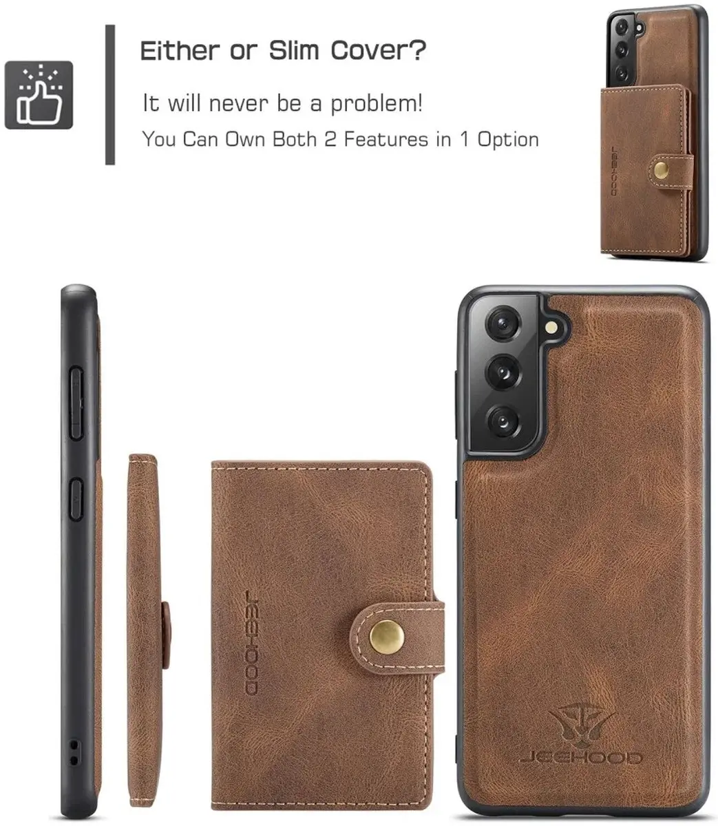 Caseme JH-01 Hoesje Samsung Galaxy S22 - 4 Pasjes Bruin