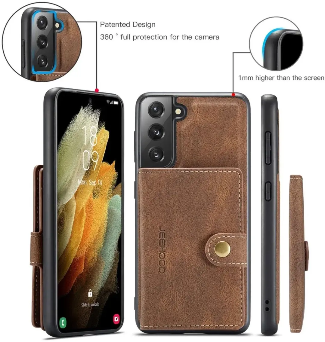 Caseme JH-01 Hoesje Samsung Galaxy S22 - 4 Pasjes Bruin