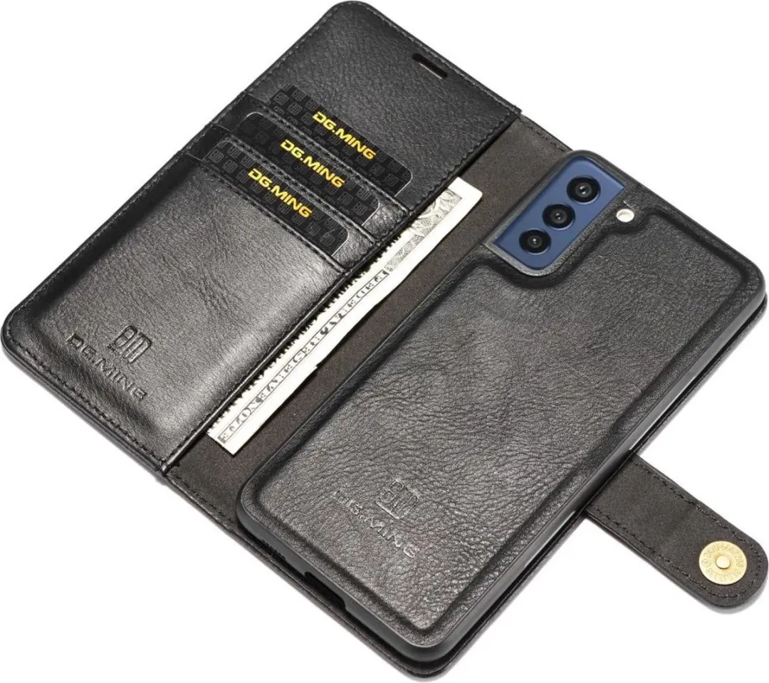 DG.MING Book Case Hoesje Zwart - 3 Pasjes - Samsung Galaxy S21 FE - afbeelding 6 van 6