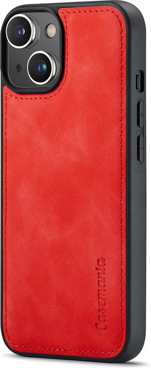 Caseme iPhone 15 Bookcase Hoesje - Effen Rood - 4 Pasjes