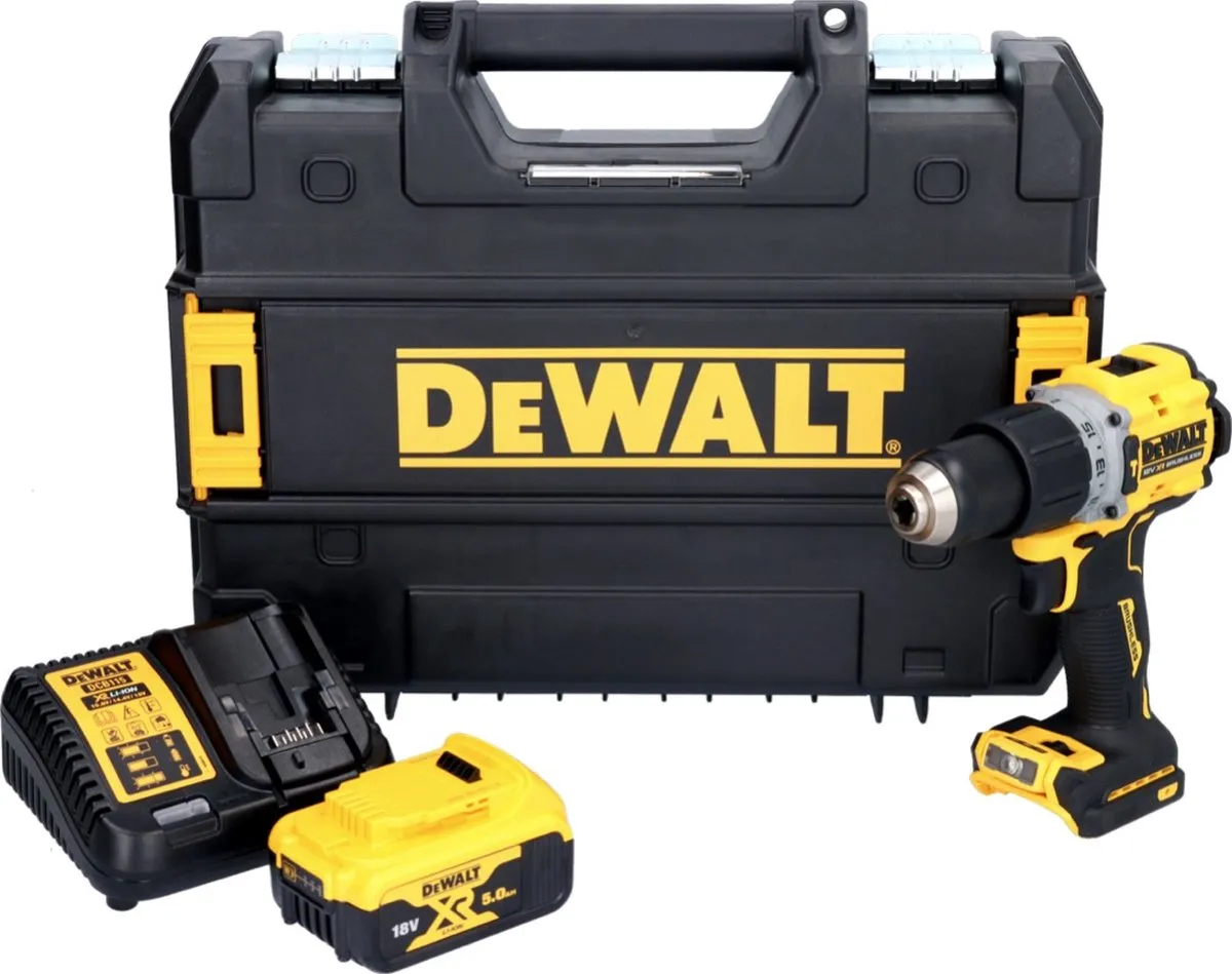 DeWalt DCD805 P1T Accuklopboormachine 18V 90Nm - Borstelloos - 5.0Ah - 2 snelheden - afbeelding 5 van 5