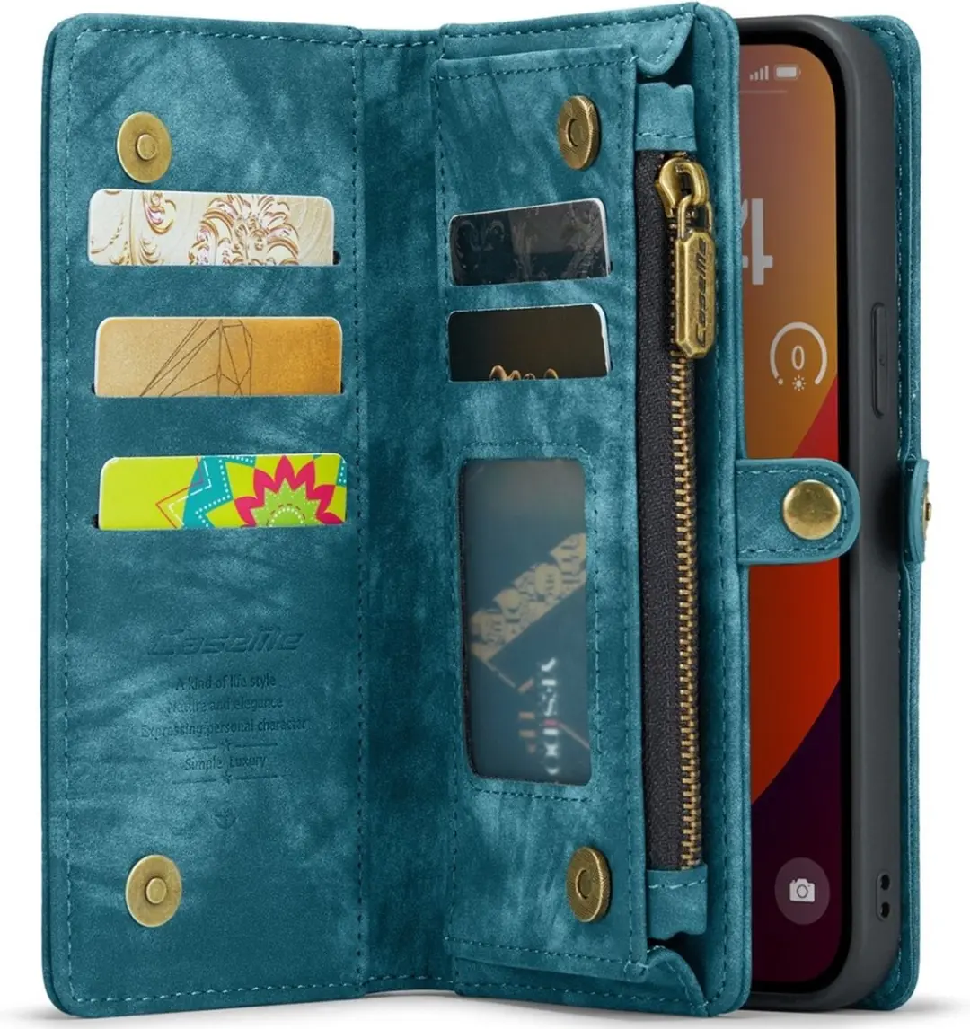 Caseme iPhone 16 Pro Hoesje Vintage 2-in-1 Blauw - 8720791565237