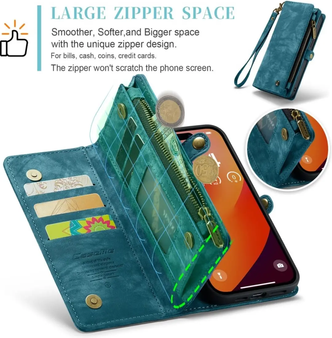 Caseme iPhone 16 Pro Hoesje Vintage 2-in-1 Blauw - 8720791565237