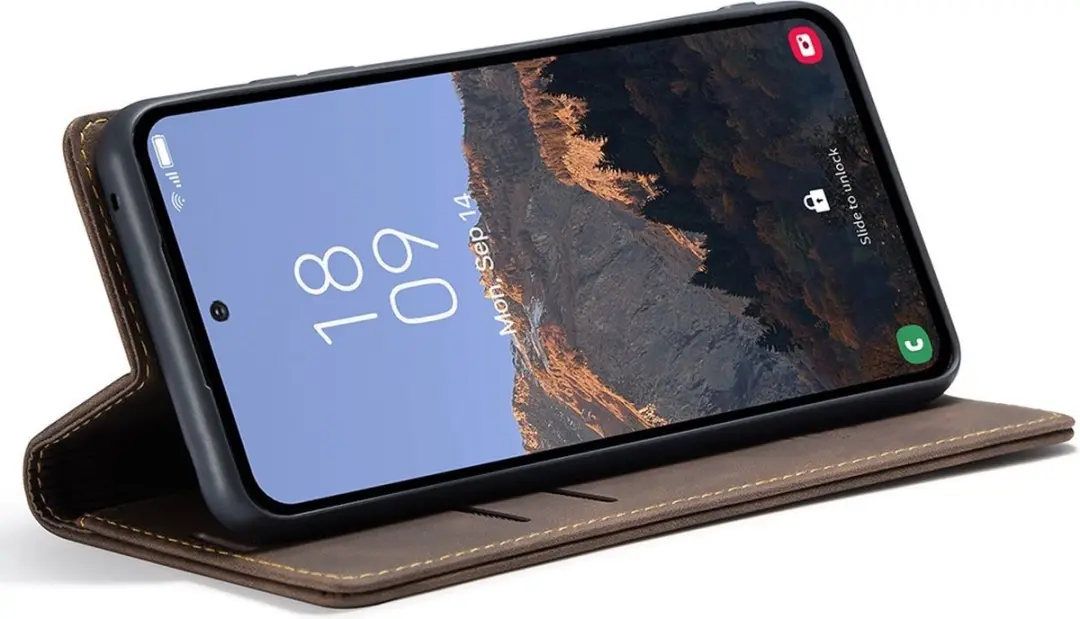 Caseme 013 Book Case Hoesje Samsung Galaxy A54 - Donkerbruin - afbeelding 6 van 6