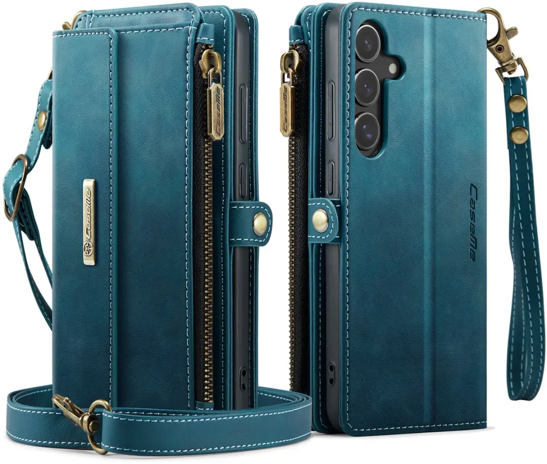 Caseme Samsung Galaxy S25 FE Hoesje Portemonnee - Blauw - 9 Pasjes