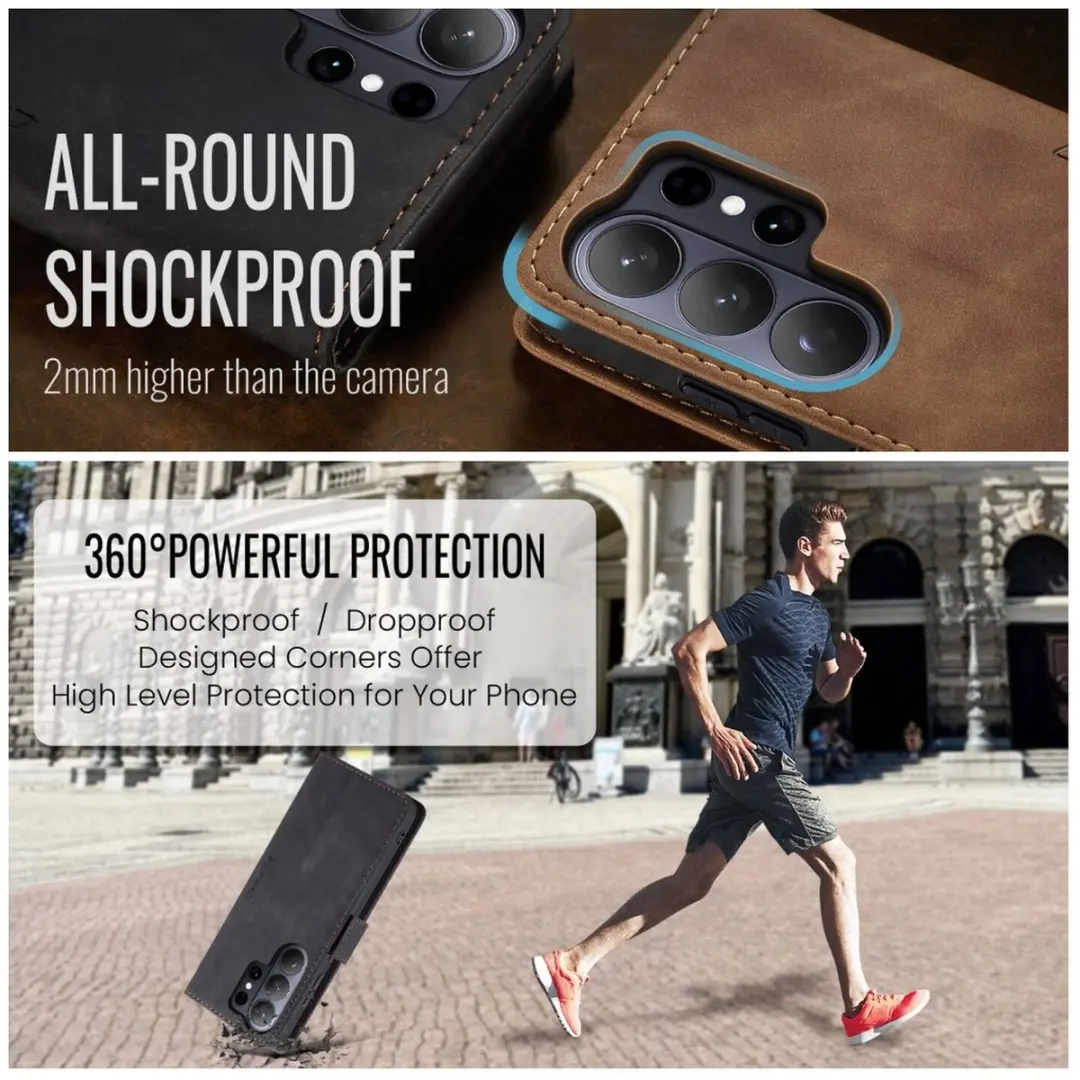 Caseme 013 Hoesje Samsung Galaxy S26 Ultra - Book Case - 2 Pasjes - Zwart