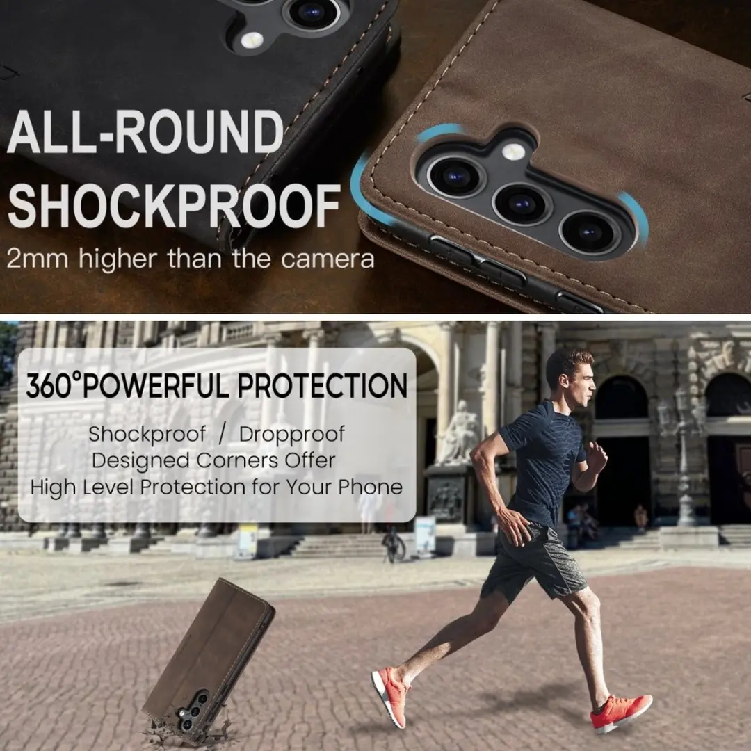 Caseme 013 Book Case Hoesje - Samsung Galaxy S25 Plus - Donkerbruin