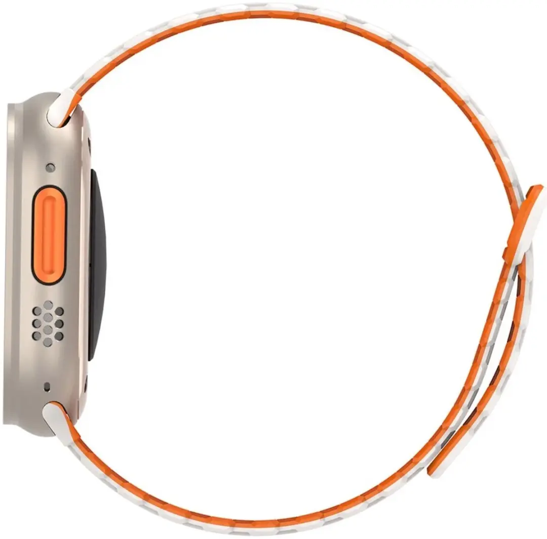Dux Ducis Apple Watch Bandje - Siliconen Magneetsluiting Wit/Oranje