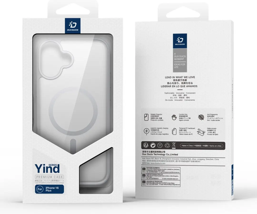 Dux Ducis Yind Serie Back Cover iPhone 16 Plus - Grijs - afbeelding 6 van 6
