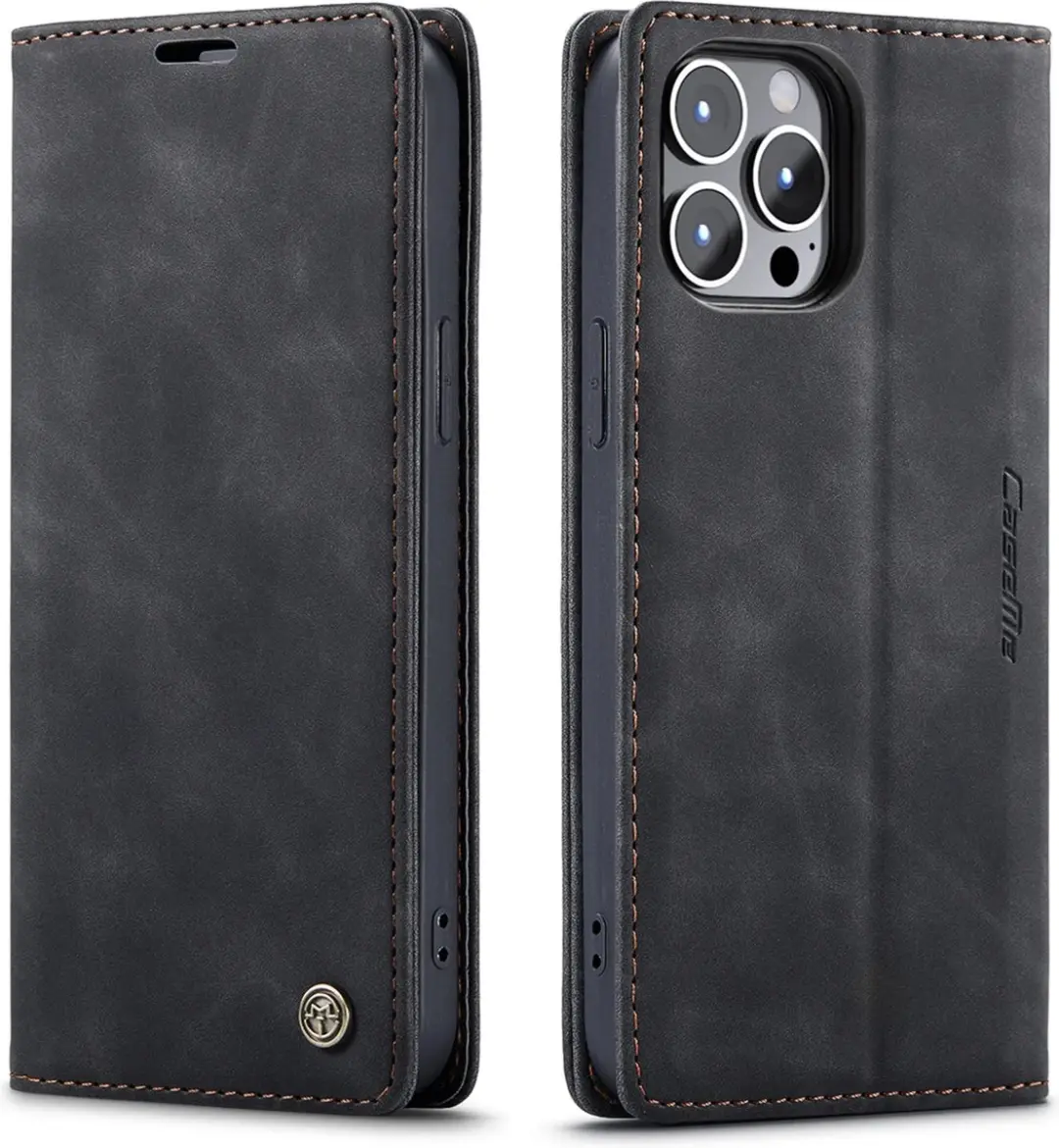 Caseme Luxe Bookcase Apple iPhone 13 Pro Max - 6 Stuks - Zwart