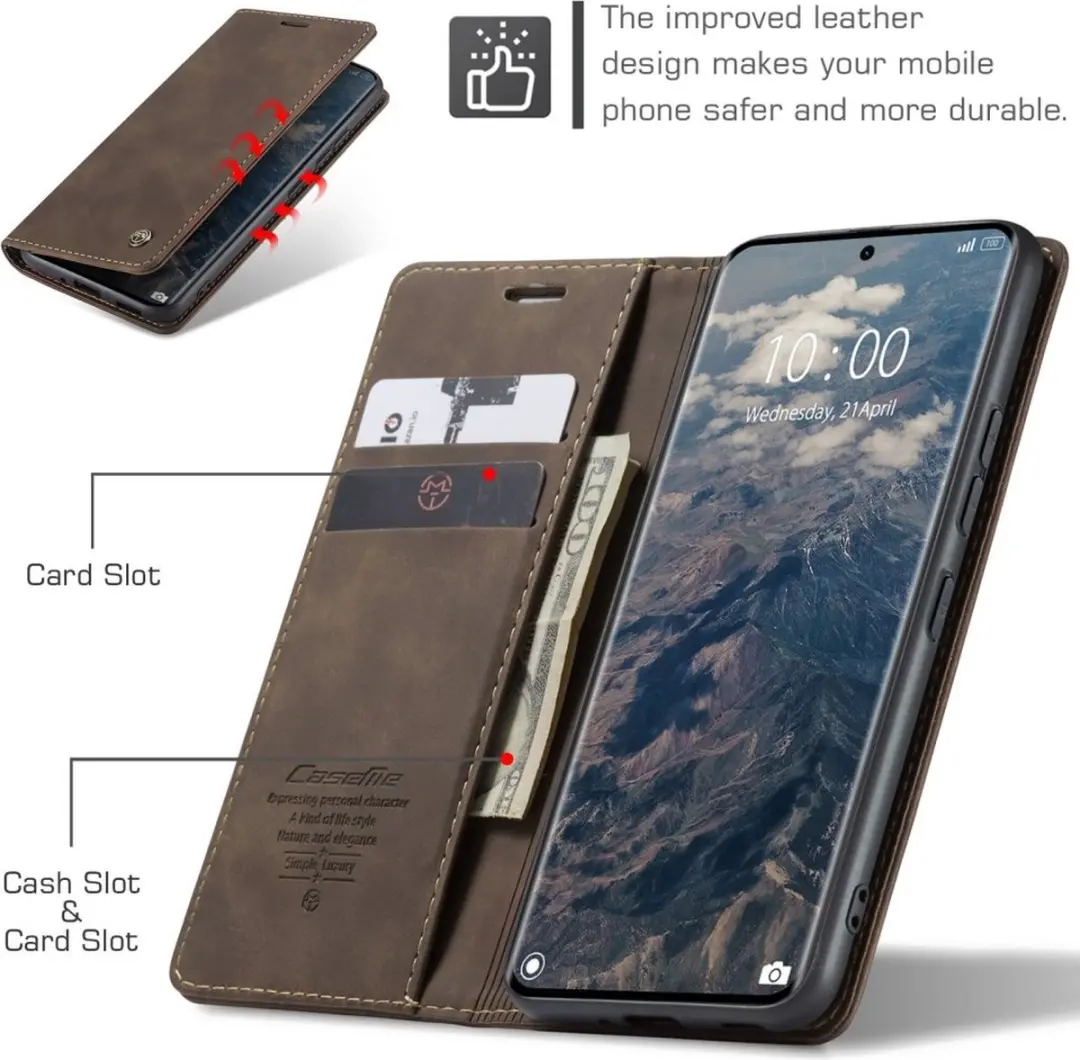 Caseme 013 Book Case Hoesje - Xiaomi Redmi Note 14 Pro - Donkerbruin - afbeelding 6 van 6
