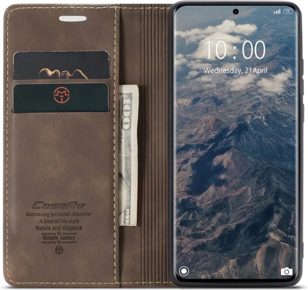 Caseme 013 Book Case Hoesje - Xiaomi Redmi Note 14 Pro - Donkerbruin