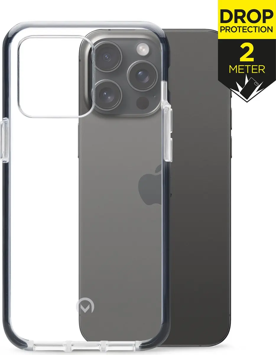 Mobilize iPhone 15 Pro Max Hoesje - Transparant/Zwart