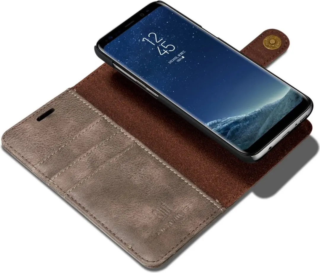 DG.MING Hoesje Samsung Galaxy S8 - Book Case Grijs - 3 Pasjes