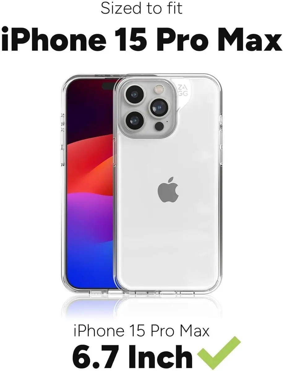 ZAGG Crystal Palace Hoesje iPhone 15 Pro Max 54652 - Transparant - afbeelding 6 van 6