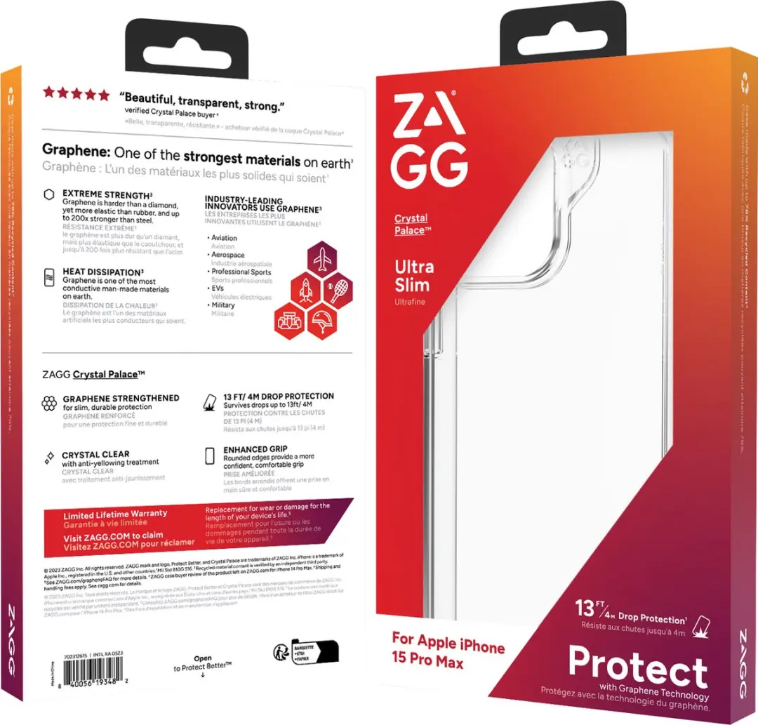 ZAGG Crystal Palace Hoesje iPhone 15 Pro Max 54652 - Transparant