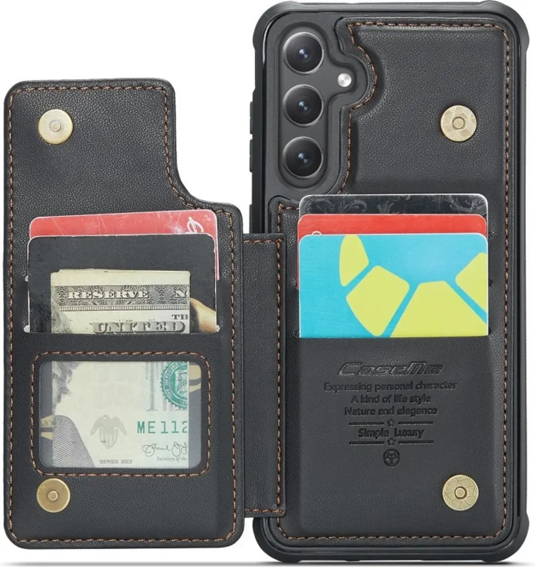 Caseme C22 Hoesje Samsung Galaxy S25 Plus - Zwart - 5 Pasjes