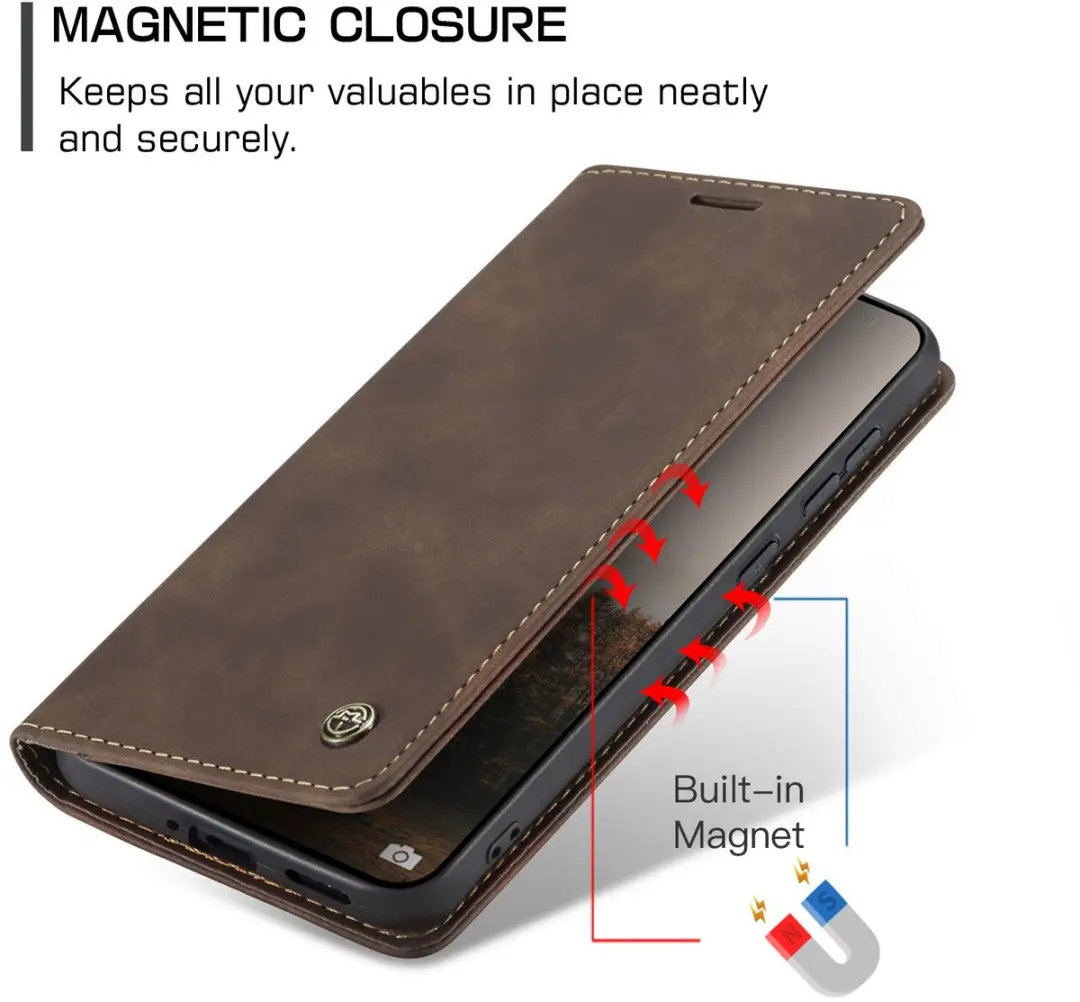 Caseme 013 Book Case Hoesje - Xiaomi Redmi Note 15 Pro 5G - Donkerbruin - afbeelding 6 van 6