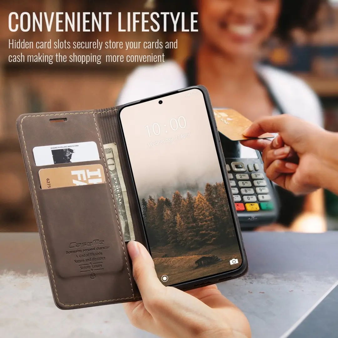 Caseme 013 Book Case Hoesje - Xiaomi Redmi Note 15 Pro 5G - Donkerbruin