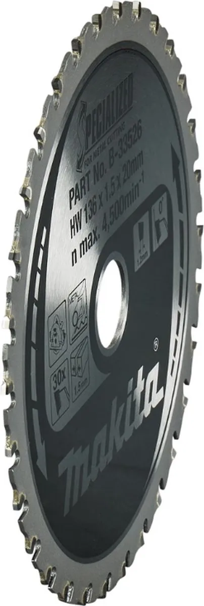 Makita Cirkelzaagblad B-33526 - Ø136mm 30T Zacht Staal