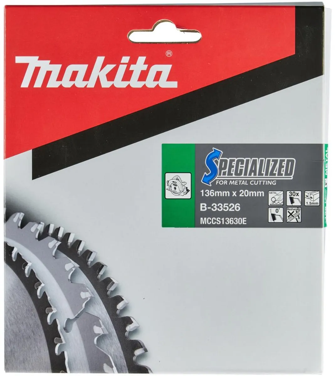 Makita Cirkelzaagblad B-33526 - Ø136mm 30T Zacht Staal