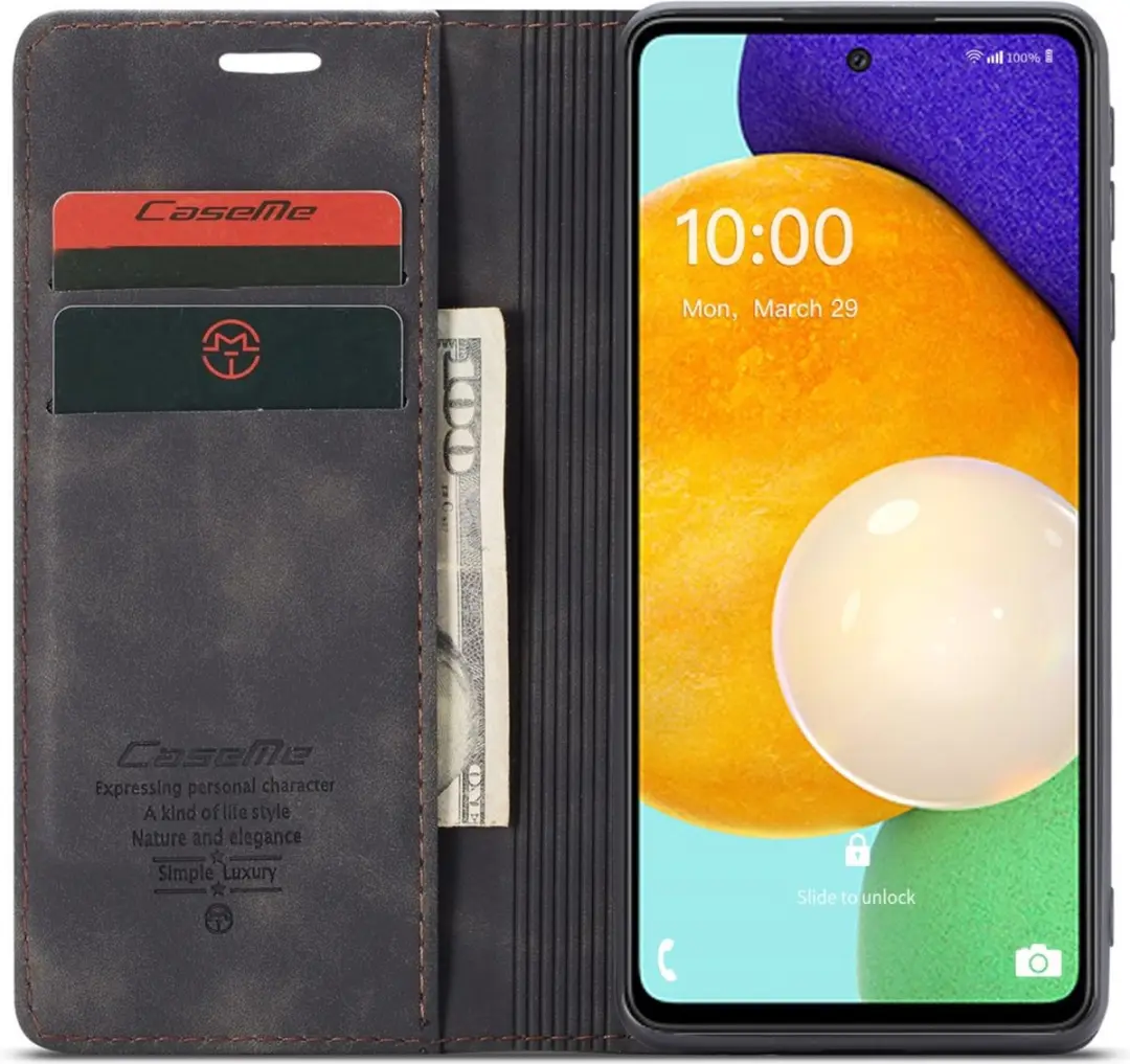 Caseme 013 Book Case Hoesje Samsung Galaxy A53 - Zwart - afbeelding 6 van 6
