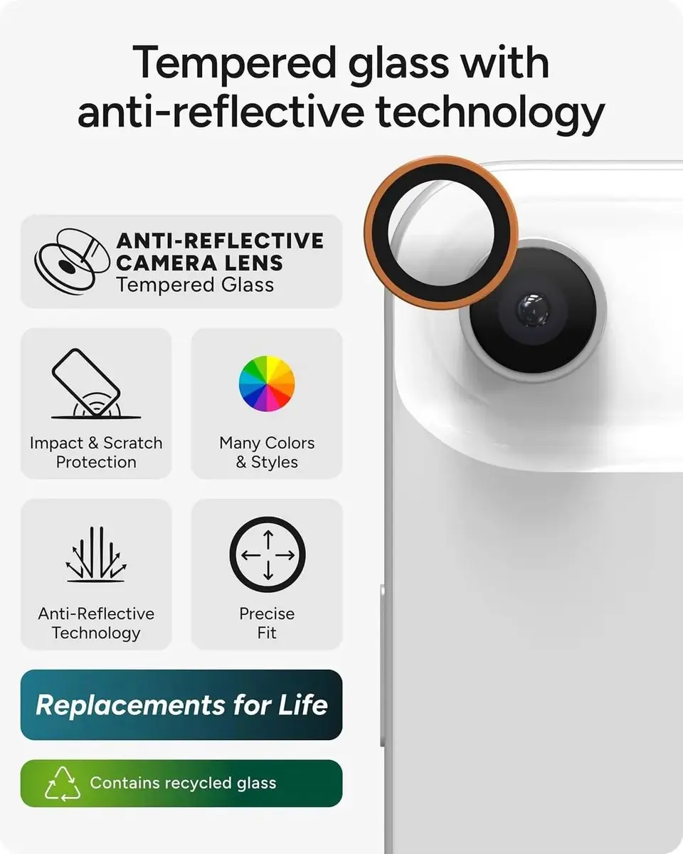 ZAGG Glass Elite Camera Rings iPhone Air - Oranje
