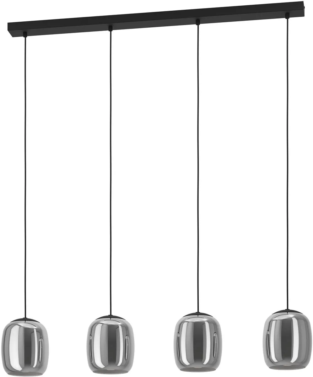 Eglo Ciampino Hanglamp E27 - 5 Lichthoorns - 97,5 cm - Zwart/Grijs