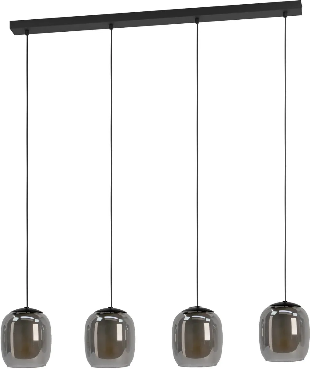 Eglo Ciampino Hanglamp E27 - 5 Lichthoorns - 97,5 cm - Zwart/Grijs - afbeelding 6 van 6