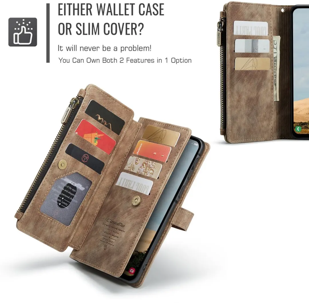 Caseme C30 Book Case Hoesje Samsung Galaxy A17 - 10 Pasjes - Bruin