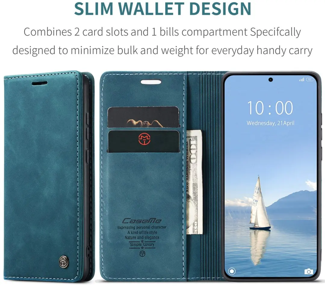 Caseme 013 Book Case Hoesje - Xiaomi 15T Pro - Blauw