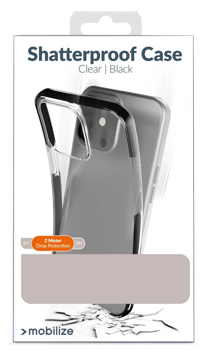 Mobilize iPhone 12 Hoesje MOB-SCB-IPH1261 - Transparant/Zwart
