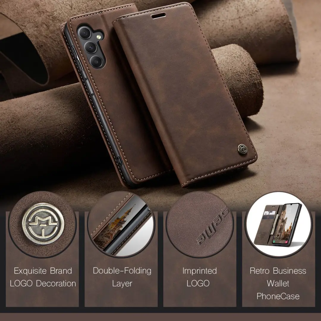 Caseme 013 Book Case Hoesje Samsung Galaxy A16 - Donkerbruin